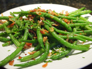 Sauteed Green Beans with Bacon and Shallots
